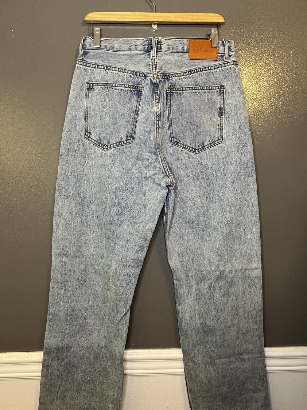 Princess Polly Jeans Womens 8 Blue Acid Wash High Rise Distressed Relaxed Denim